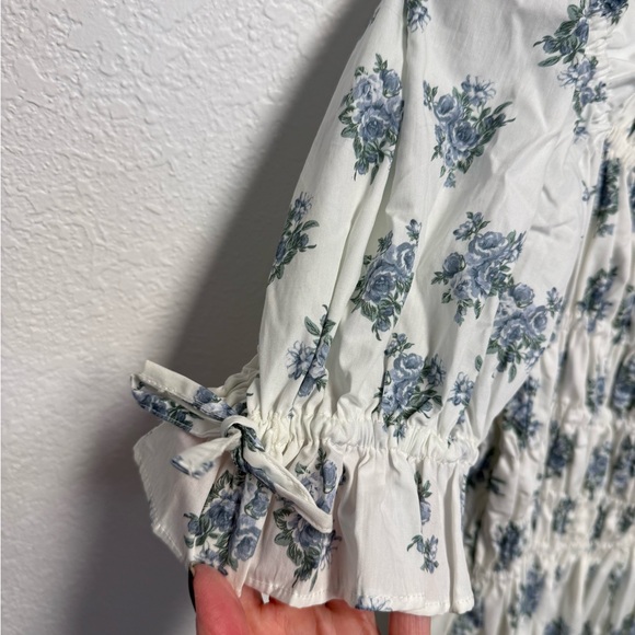 Antonio Melani Blue Floral Smocked Midi Dress NWT Size 12 Cottagecore - Picture 8 of 14